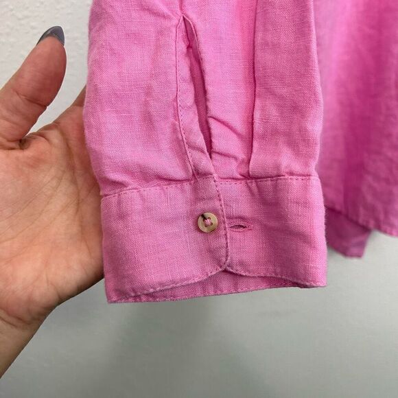 Fat Face Womens Saunton 100% Linen Pink Oversized Tunic Long Sleeve Top Size 12 - Picture 4 of 14